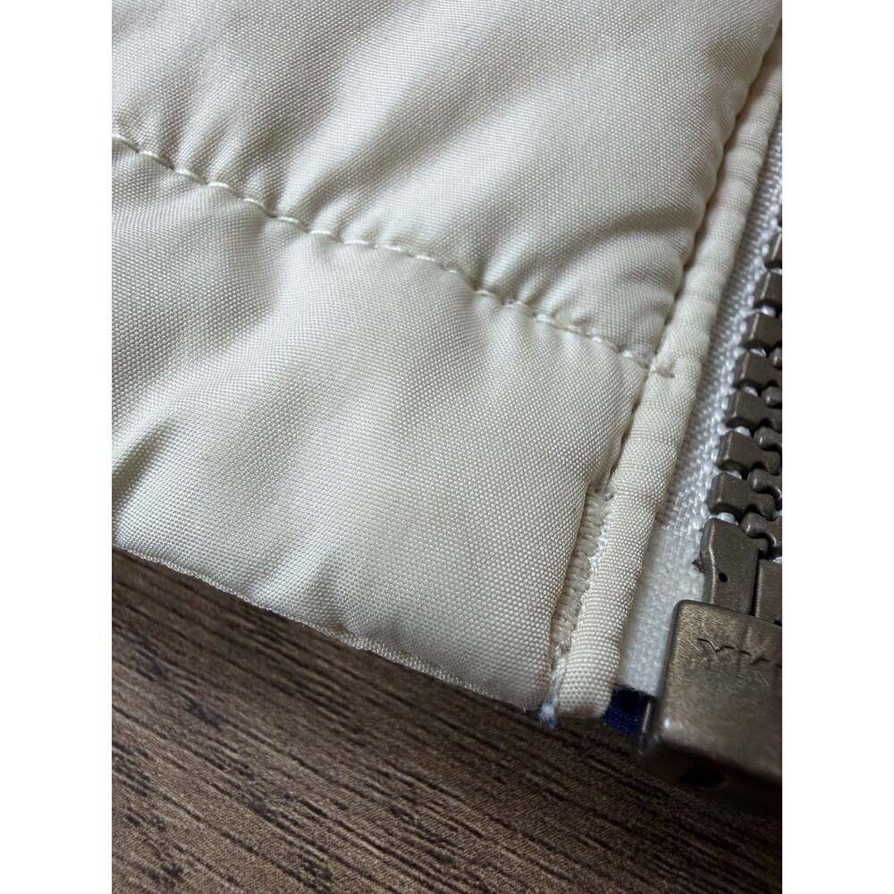 LL Bean Jacket Women’s Large Cream Mountain Classic Puffer Block Striped - Picture 12 of 15
